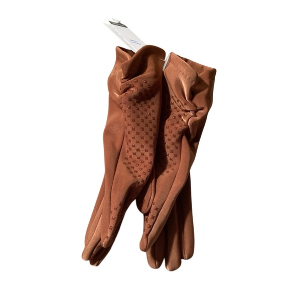 Driving Gloves Tech Touch Fleece Lined Cognac Gloves - Picture 3 of 8